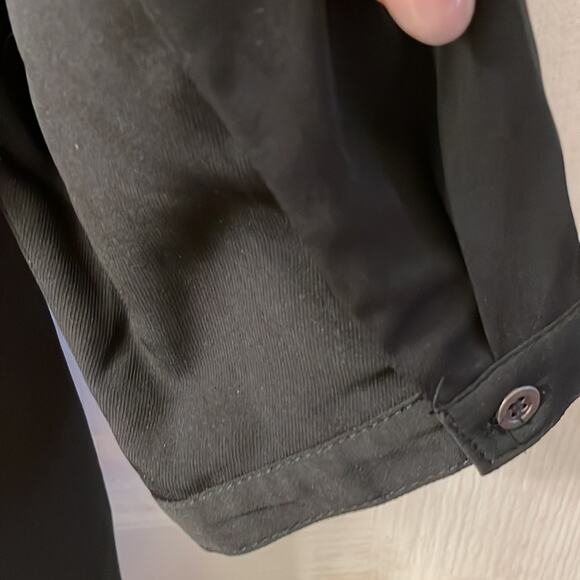 Mustard Seed Black Long sleeve Caged V-Neck Double pocket shorts romper size L - Picture 7 of 12